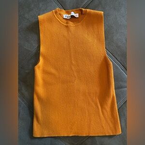 Zara Ribbed Knit Sleeveless Sweater Tank Top Women Size Small